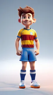 3D卡通人物足球运动员男士C4D3