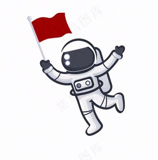 宇航员太空卡通插画免抠