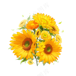 黄色向日葵花朵免抠素材10