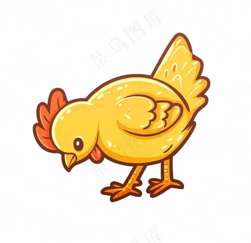 母鸡觅食小鸡牲畜动物卡通插画免抠(1056x1024)