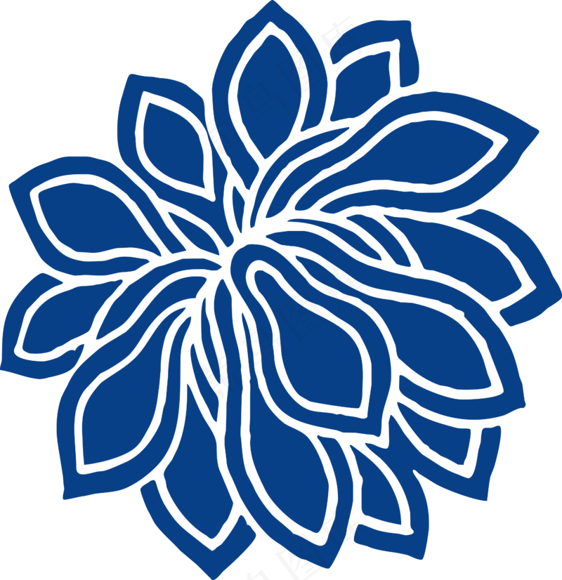 古代青花瓷图案花纹中国风图案祥云纹理传统图腾PNG免扣素材