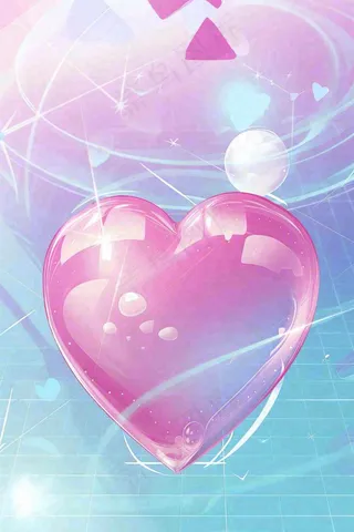 粉色爱心酸性风格浪漫七夕情人节背景