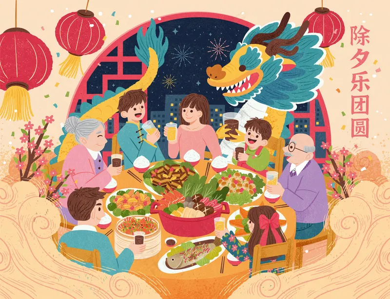 喜庆龙年插画海报 (37) 喜庆龙年插画海报 (37)
