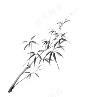 中国风水墨竹子图片古风竹叶竹林水彩手绘插画PNG免扣设计