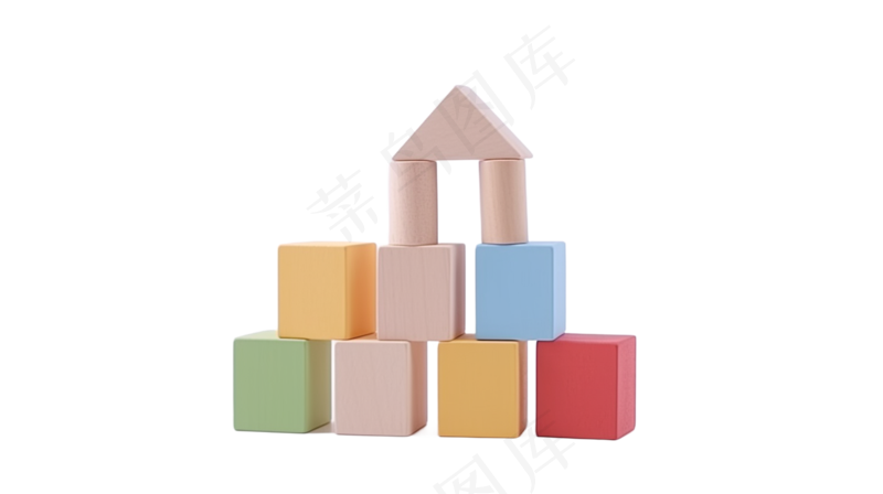 浅色积木玩具特写PNG素材