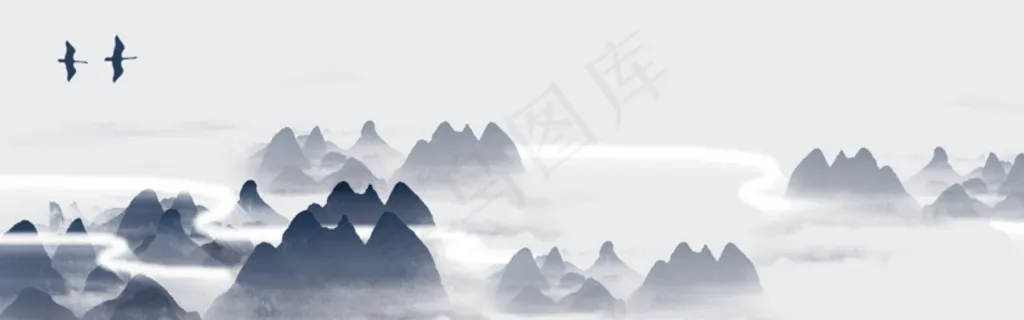 中式水墨PSD分层古风banner模板86