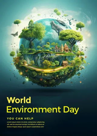 森林国外简约2.5D5海报