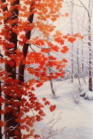 秋冬唯美下雪背景