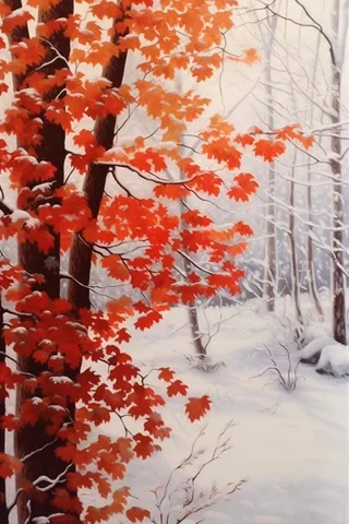 秋冬唯美下雪背景