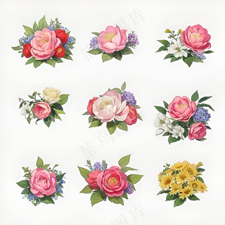 红色黄色粉色玫瑰花免抠素材210