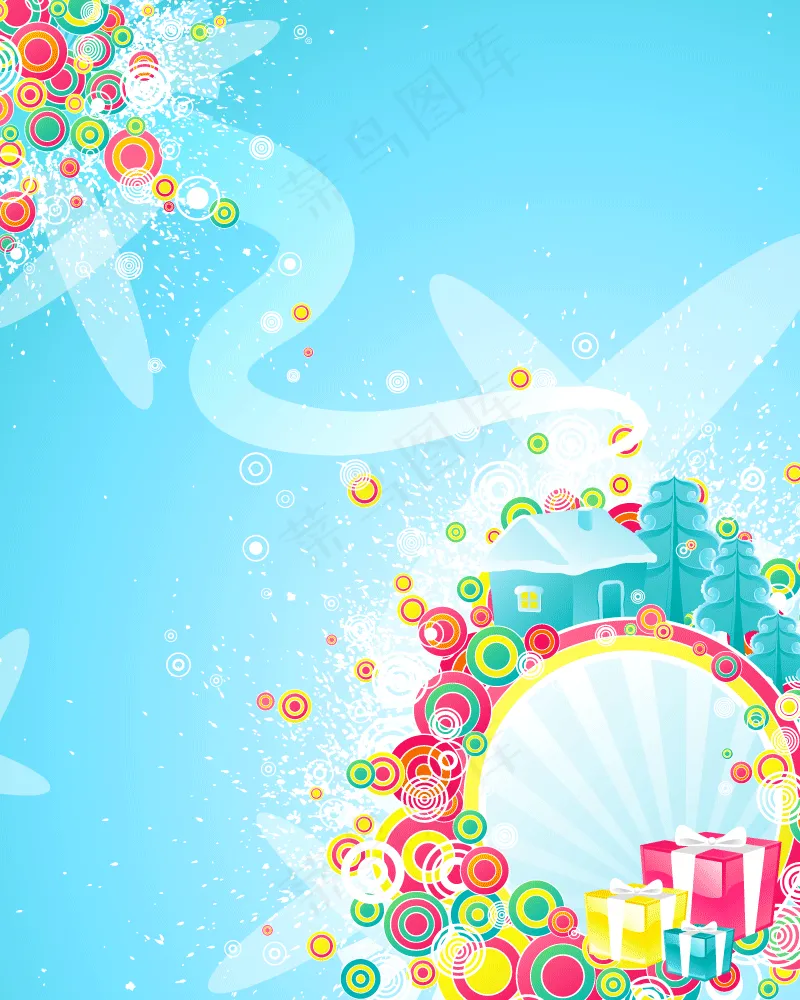 蓝色圣诞节壁纸矢量AI素材ai矢量模版下载