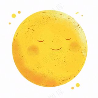 月亮月球天气卡通插画免抠