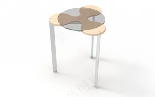 木艺花样几何造型小边桌