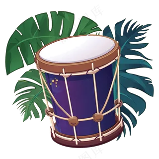 免抠热带雨林打鼓素材