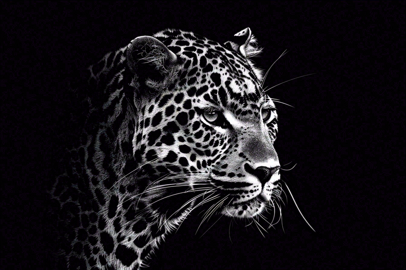 黑暗中的猎豹头部特写动物摄影图