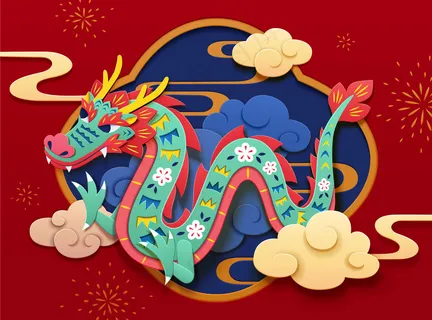 喜庆龙年插画海报 (17) 喜庆龙年插画海报 (17)
