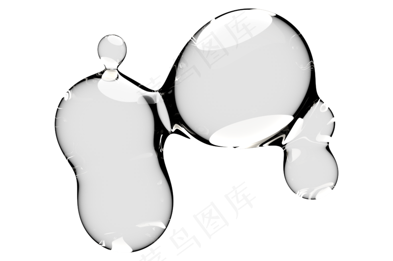 高清日系极简逼真透明水滴液体气泡水珠空气感png免扣素材 (