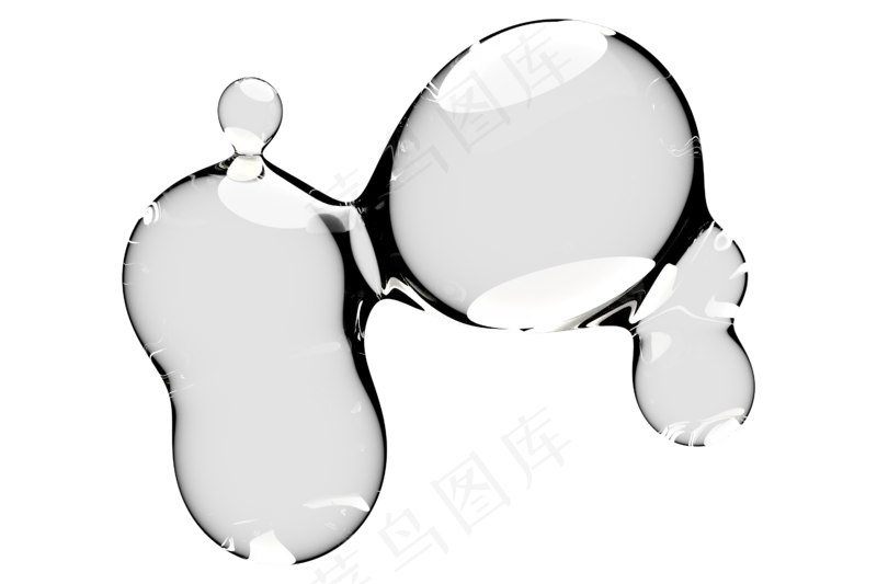 高清日系极简逼真透明水滴液体气泡水珠空气感png免扣素材 (