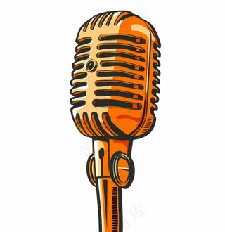 麦克风话筒音乐卡通插画免抠
