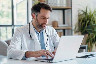 医务人员工作学术研究摄影图