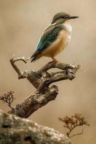 小鸟站在树枝上摄影图