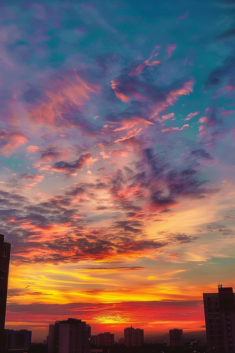 清晨日出朝霞云层摄影图(2688x4032)