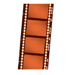 橙色复古电影胶卷条矢量免扣AI素材