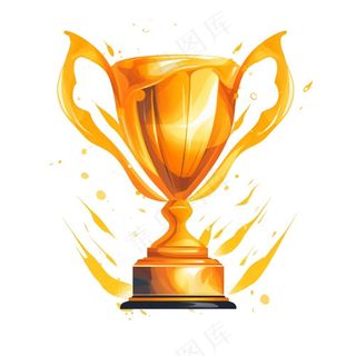 金色奖杯卡通插画免抠