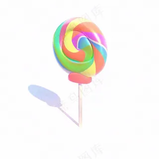彩虹棒棒糖甜蜜卡通插画免抠