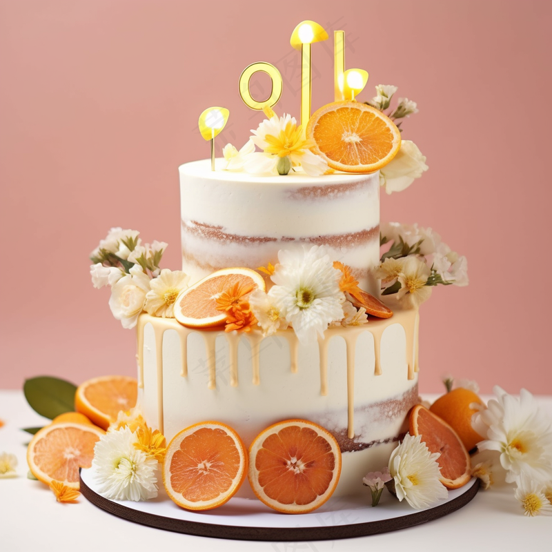 生日蛋糕水果蛋糕奶油节日甜点摄影图