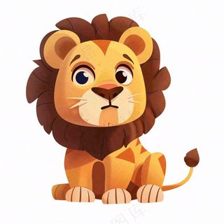 狮子雄狮动物卡通插画免抠