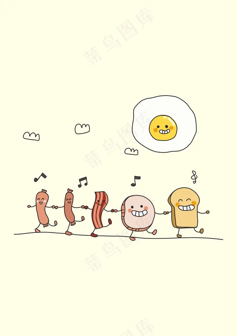 培根香肠面包 食物表演舞蹈cdr矢量模版下载