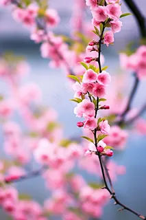 春日樱花红海棠摄影图 春日樱花红海棠摄影图