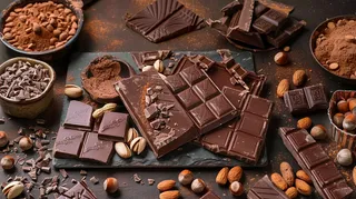 巧克力坚果摄影图