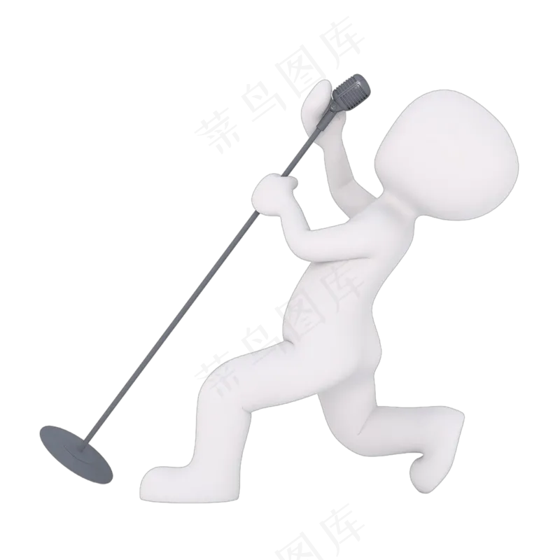 3D唱歌白色小人ppt用