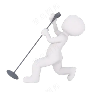 3D唱歌白色小人ppt用