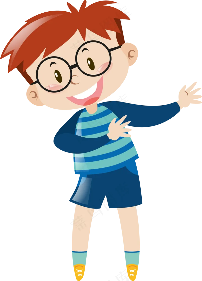 小朋友男孩戴眼镜