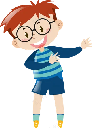 小朋友男孩戴眼镜