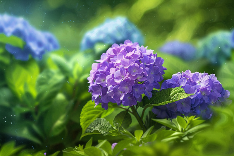 蓝紫绣球花鲜花摄影图(4032x2688)