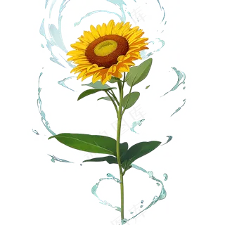 黄色向日葵免抠素材115