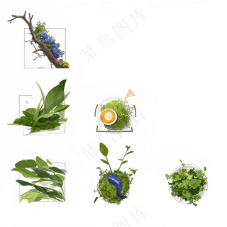 绿色手绘小植物花草系列免抠素材58