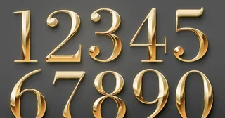 金色数字0到9素材