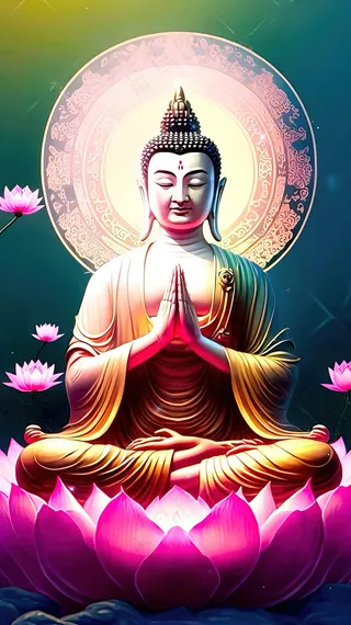 佛像荷花玄关装饰