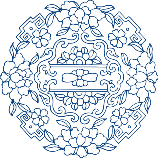 古代青花瓷图案花纹中国风图案祥云纹理传统图腾矢量AI设计免扣素材