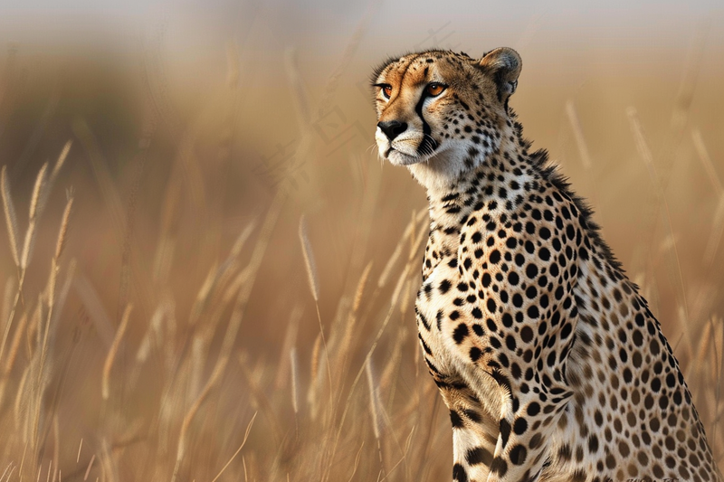 草原上的猎豹国家保护动物非洲摄影图
