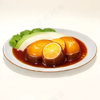 橙色果冻糕点美食西式75