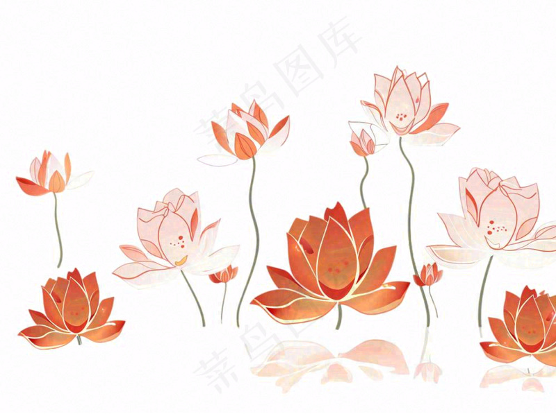 莲花灯睡莲祈福中元节寒衣节插画免抠(1264x944)