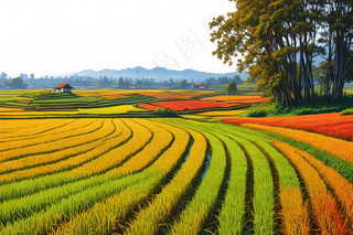 秋季稻田特写高清图片