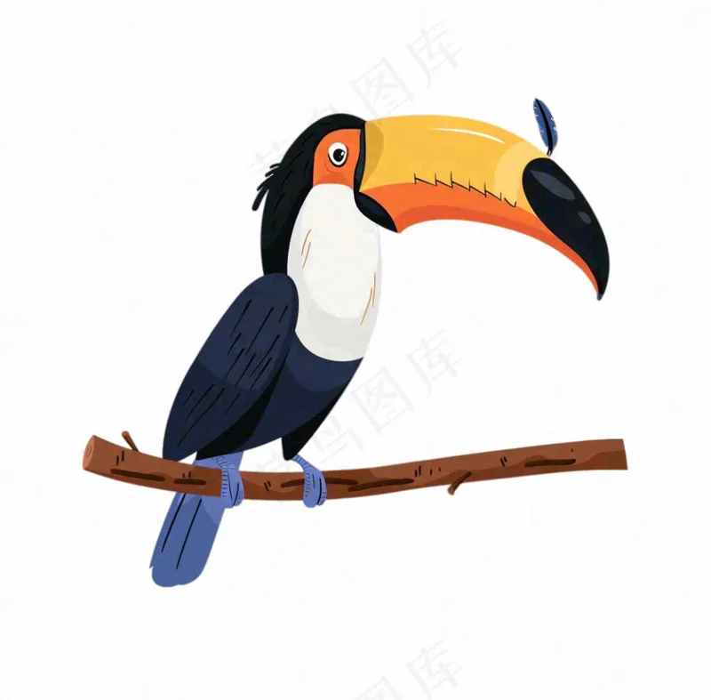 大嘴巴鸟鸟类动物卡通插画免抠(1040x1024)