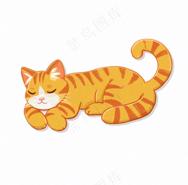 猫咪宠物橘猫可爱动物卡通插画免抠(1040x1024)